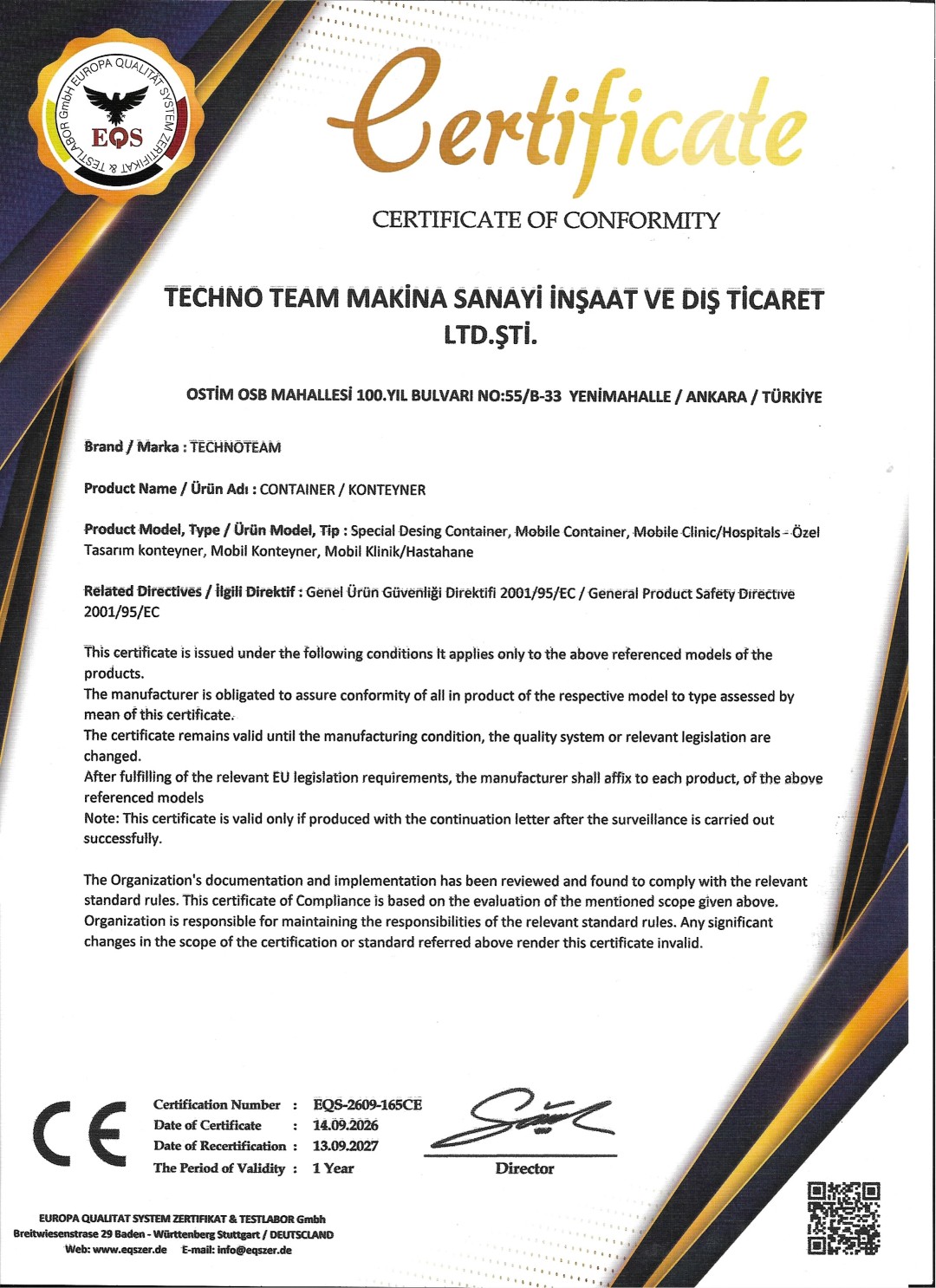 CE Certificate