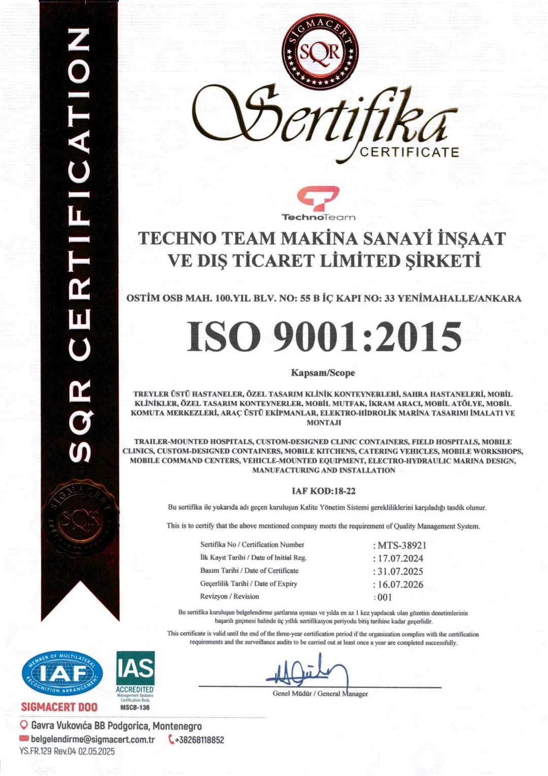 ISO9001 Quality Management System