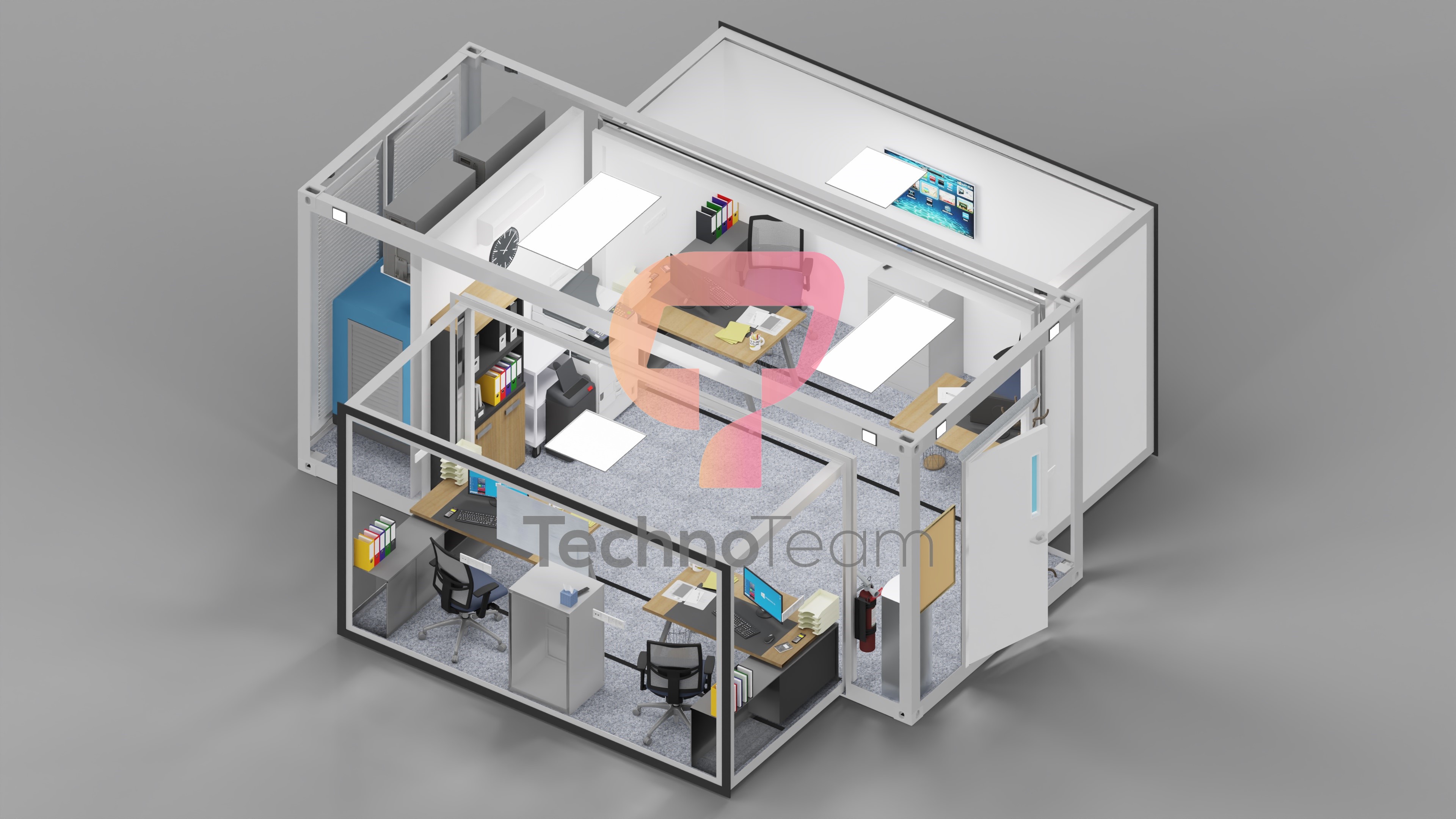 expandable container, expanding container, special design container, folding container, foldable container, portable container, field clinic, mobile clinic, expandable office container, mobile hospital, mobile multiclinic
